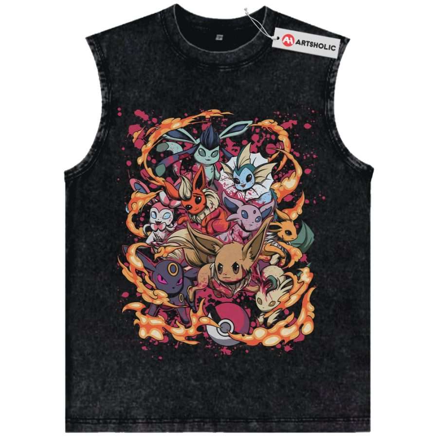 Alternative view of Eevee Tank Top, Pokemon Tank Top, Anime Tank Top, Vintage Tank Top