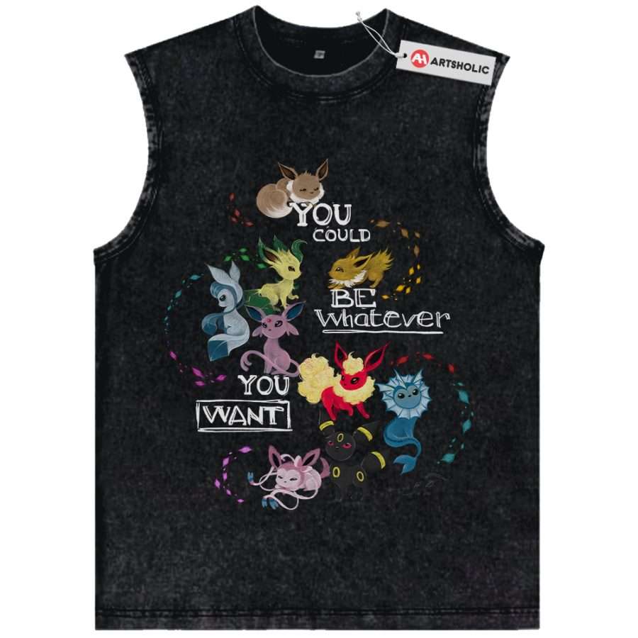 Alternative view of Eevee Tank Top, Pokemon Tank Top, Anime Tank Top, Vintage Tank Top