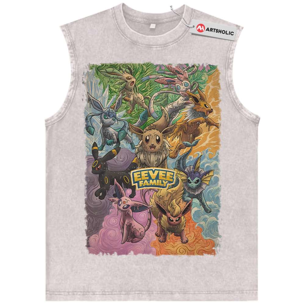 Alternative view of Eevee Tank Top, Pokemon Tank Top, Anime Tank Top, Vintage Tank Top
