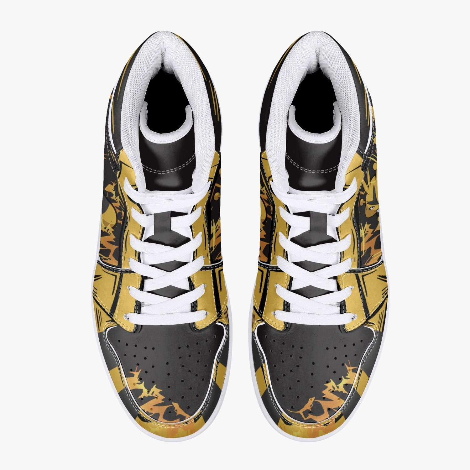 Alternative view of Electabuzz Pokemon Custom Sneaker Mid 1 Basketball Shoes - Otaku Hall