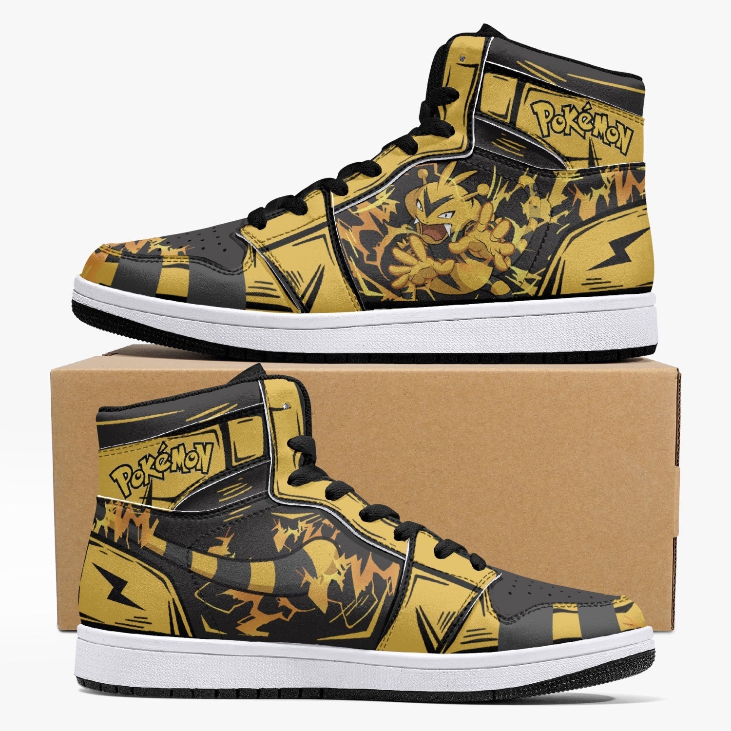 Electabuzz Pokemon Custom Sneaker Mid 1 Basketball Shoes - Otaku Hall