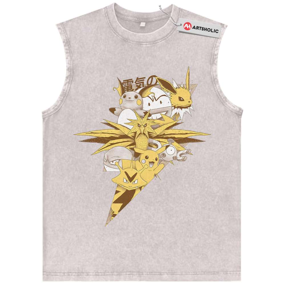 Alternative view of Electric Class Pokemon Tank Top, Anime Tank Top, Vintage Tank Top