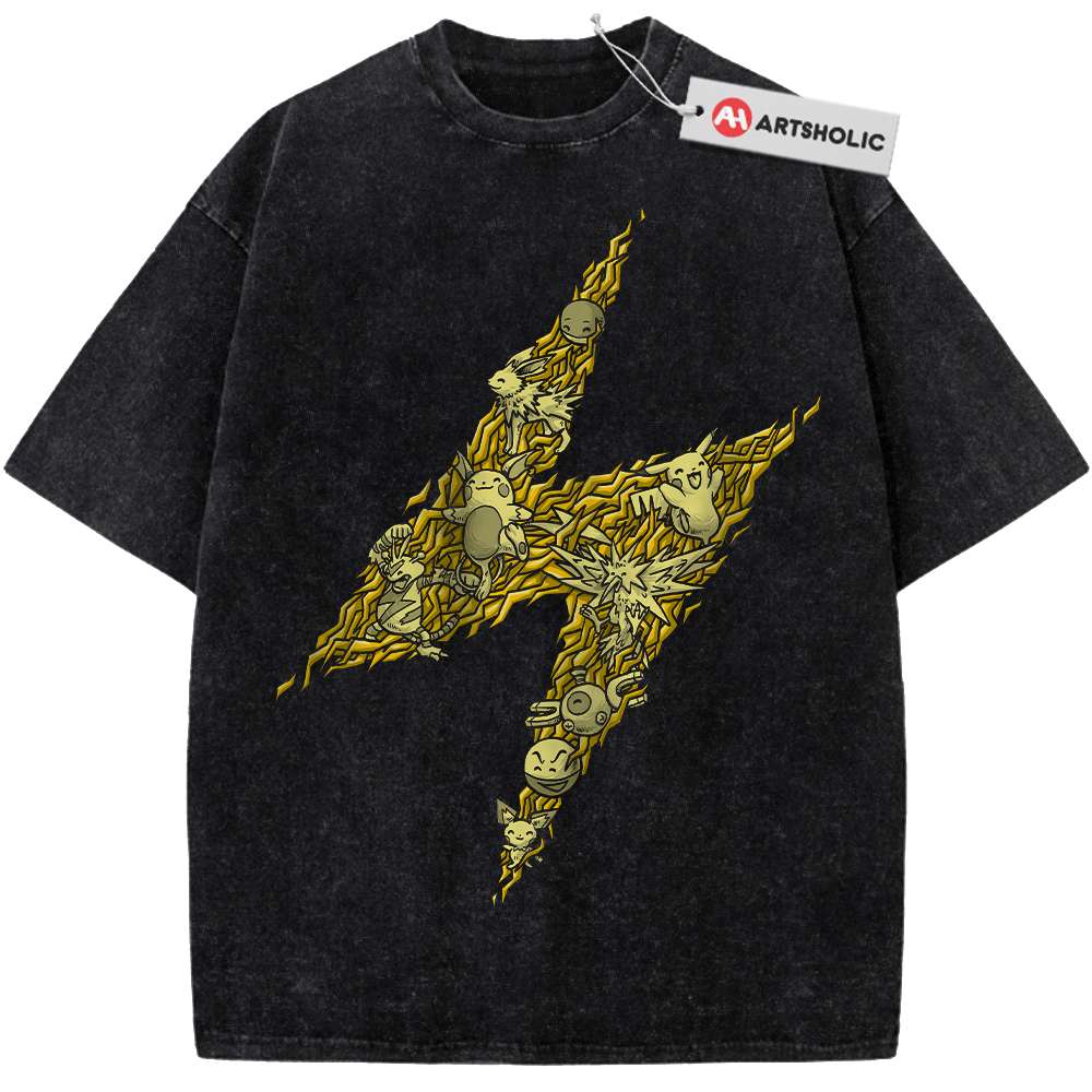 Alternative view of Electric-Type Shirt, Pokemon shirt, Anime Shirt, Vintage Tee