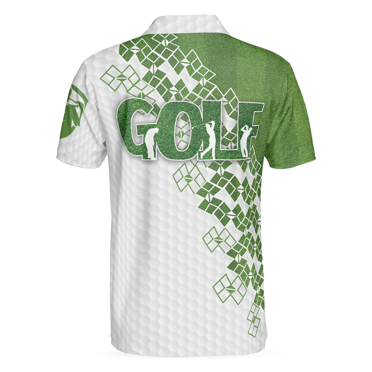 Alternative view of Elegant Golf In Green Golf Polo Shirt, White And Green Golf Shirt For Men, Unique Gift For Golfers