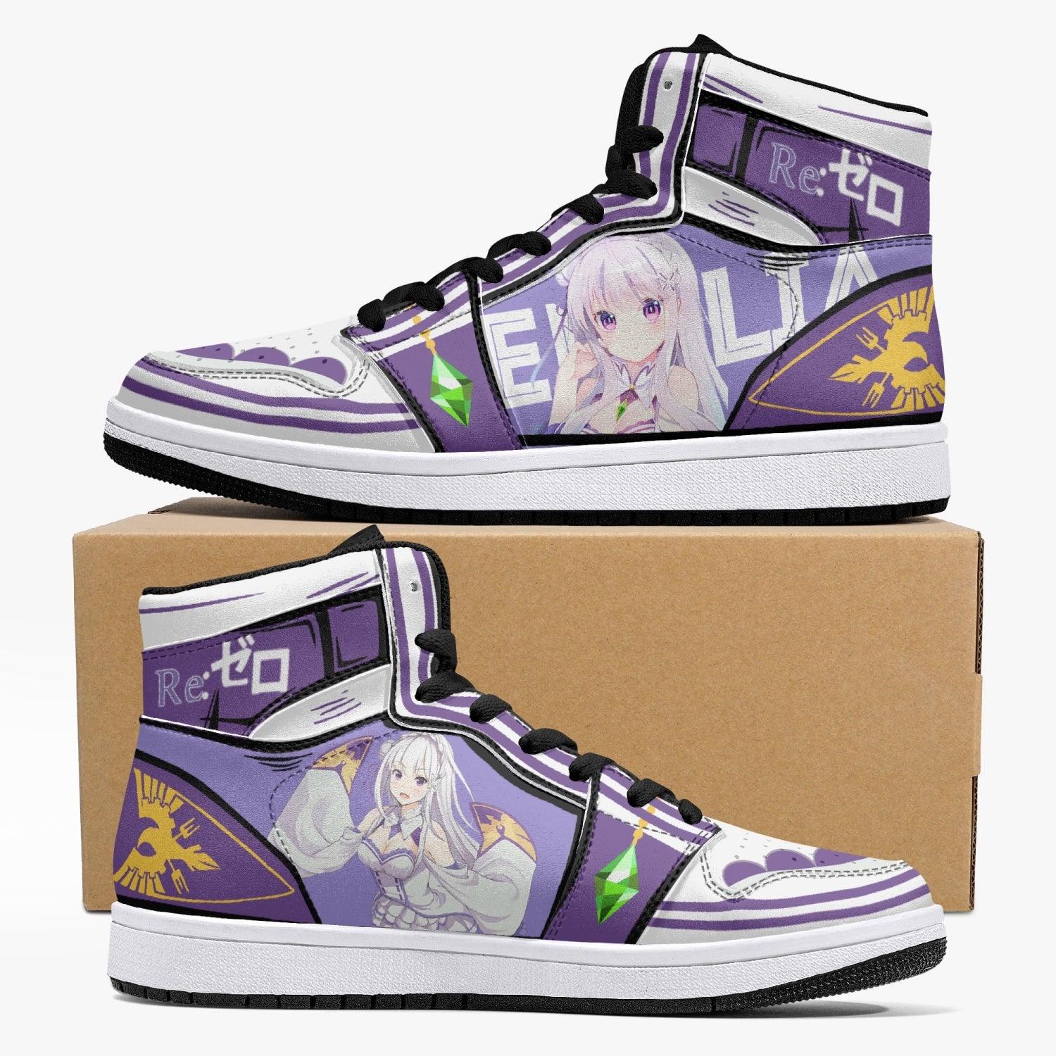 Emilia ReZero Custom Sneaker Mid 1 Basketball Shoes - Otaku Hall