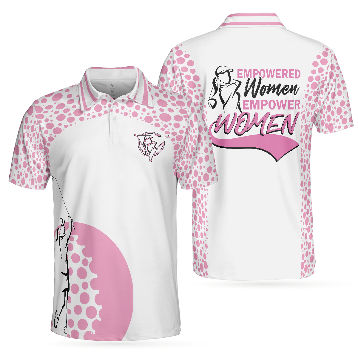 Empowered Women Empower Women Golf Pink Short Sleeve Polo Shirt, Polo Shirts For Men And Women