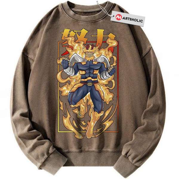 Alternative view of Endeavor Sweatshirt, MHA Sweatshirt, Anime Sweatshirt, Vintage Sweatshirt