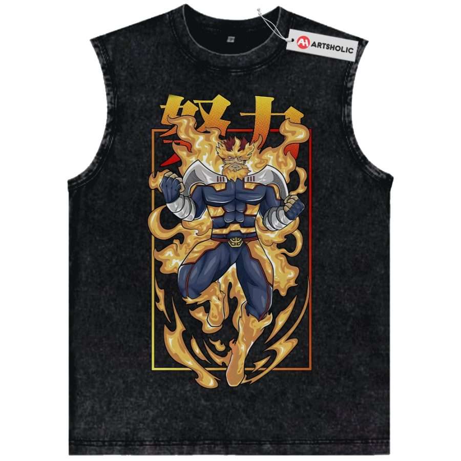 Alternative view of Endeavor Tank Top, MHA Tank Top, Anime Tank Top, Vintage Tank Top