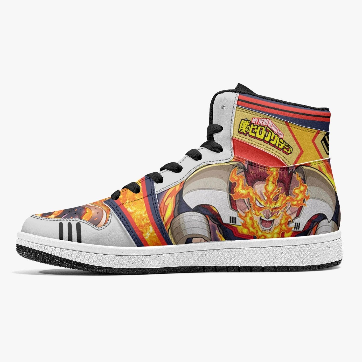 Alternative view of Enji Todoroki Endeavor My Hero Academia Custom Sneaker Mid 1 Basketball Shoes - Otaku Hall