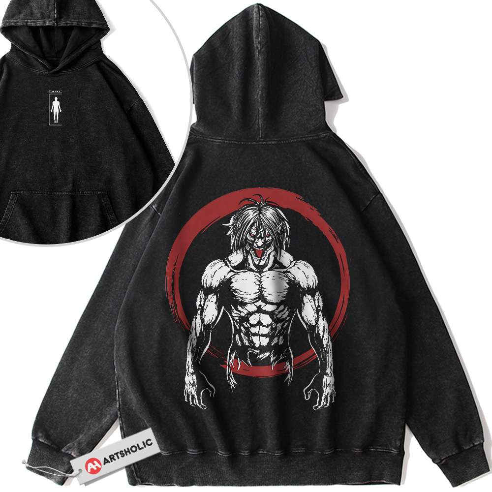 Eren Yeager Hoodie, Attack on Titan Hoodie, AOT Hoodie, Anime Hoodie, Vintage Hoodie 2-Sided