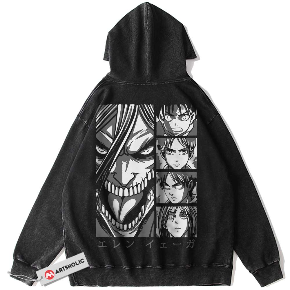 Eren Yeager Hoodie, Attack On Titan Hoodie, AOT Hoodie, Anime Hoodie, Vintage Hoodie