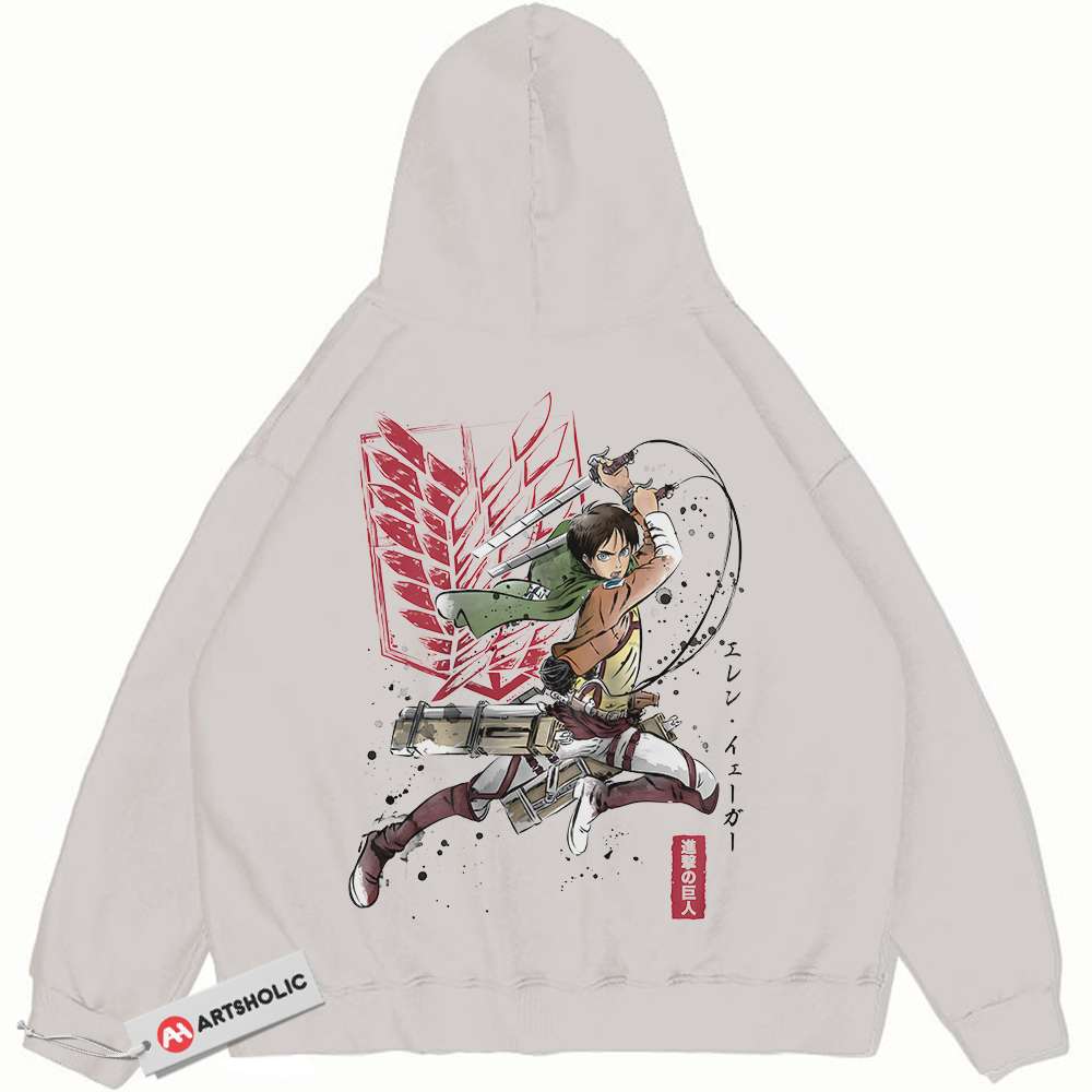 Eren Yeager Hoodie, Attack on Titan Hoodie, AOT Hoodie, Anime Hoodie, Vintage Hoodie