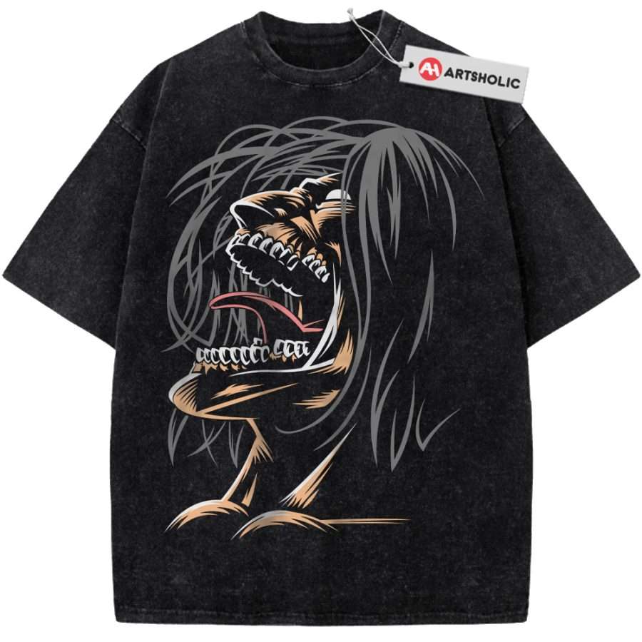 Alternative view of Eren Yeager Shirt, Attack On Titan Shirt, AOT Shirt, Anime Shirt, Vintage T-Shirt