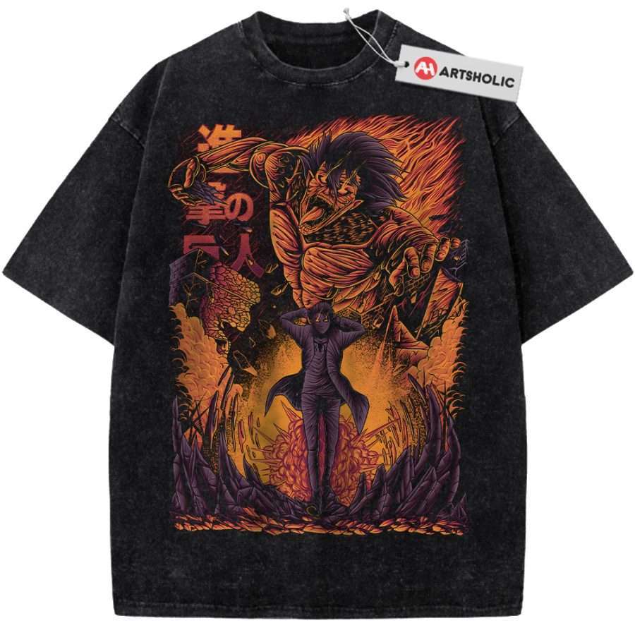 Alternative view of Eren Yeager Shirt, Attack On Titan Shirt, AOT Shirt, Anime Shirt, Vintage T-Shirt