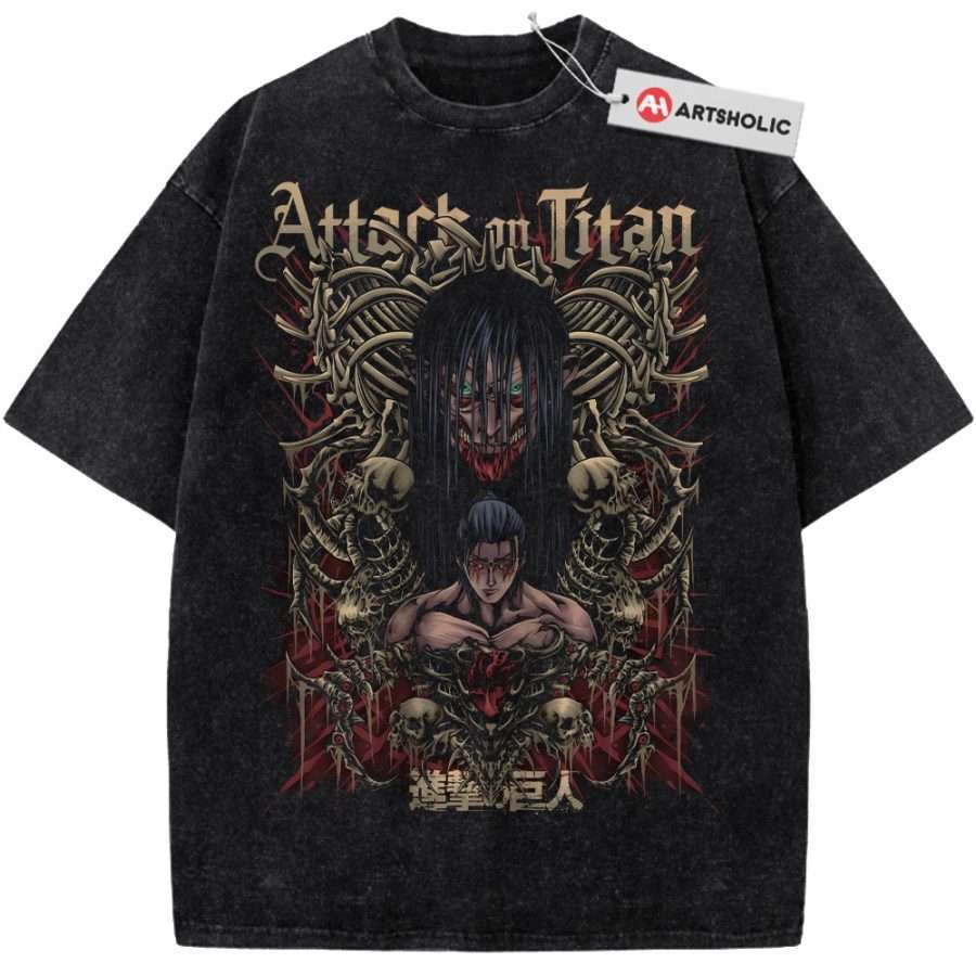 Alternative view of Eren Yeager Shirt, Attack On Titan Shirt, AOT Shirt, Anime Shirt, Vintage T-Shirt
