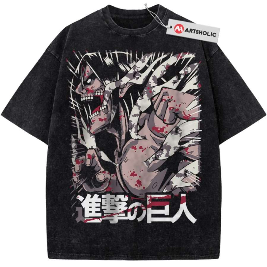 Alternative view of Eren Yeager Shirt, Attack On Titan Shirt, AOT Shirt, Anime Shirt, Vintage T-Shirt