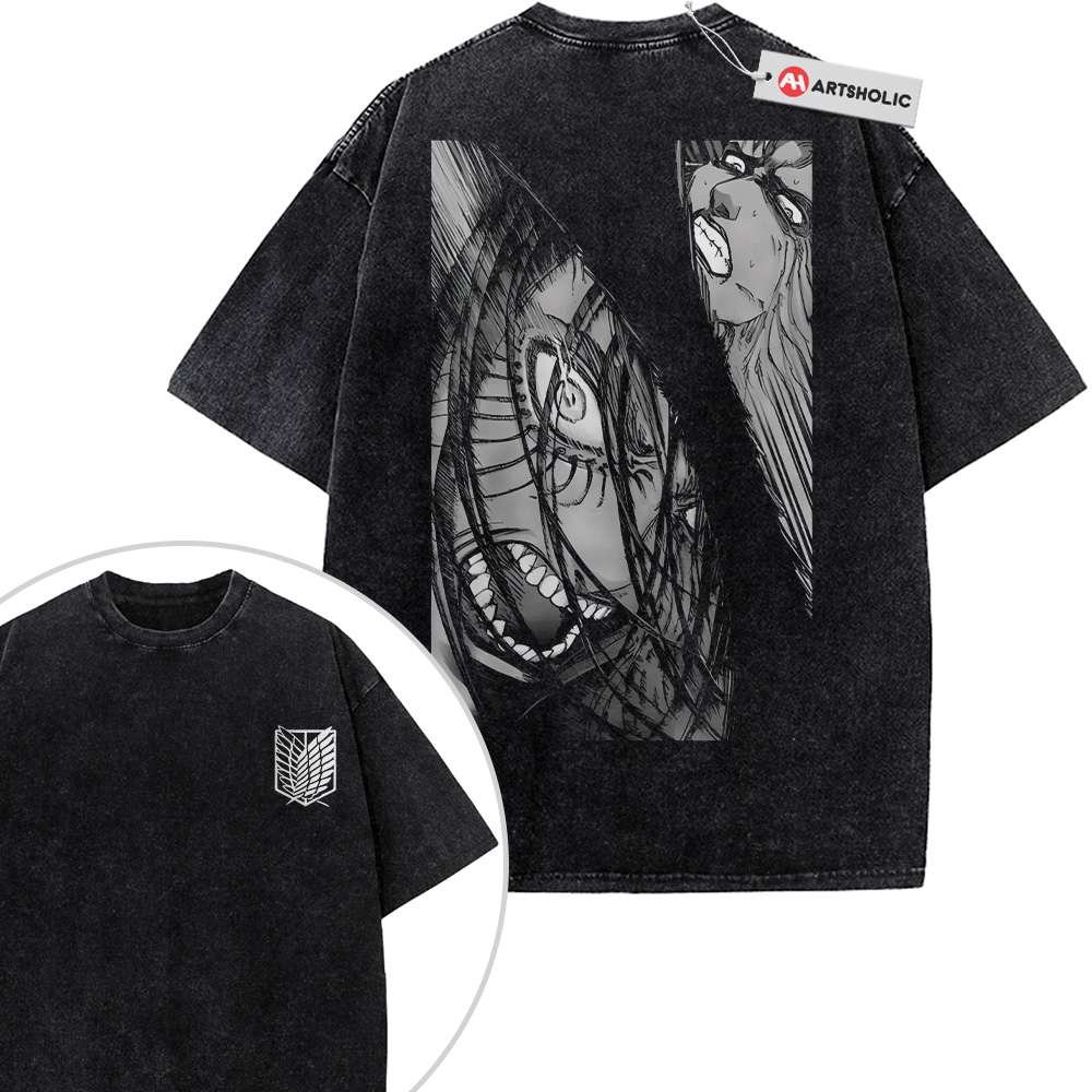 Eren Yeager Shirt, Attack On Titan Shirt, AOT Shirt, Anime Shirt, Vintage Tee 2-Sided