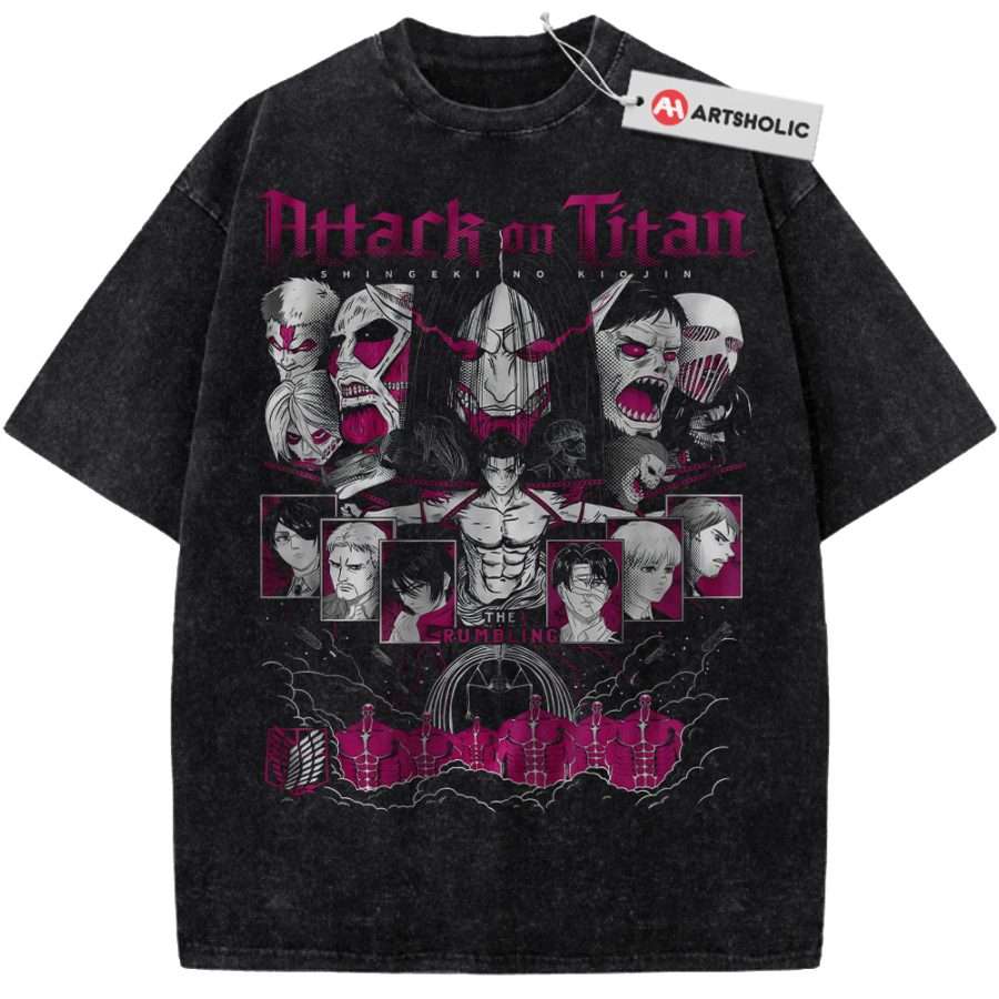 Alternative view of Eren Yeager Shirt, Attack on Titan Shirt, AOT Shirt, Anime Shirt, Vintage Tee