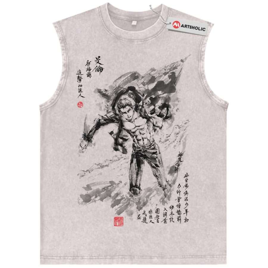 Alternative view of Eren Yeager Tank Top, Attack On Titan Tank Top, AOT Tank Top, Anime Tank Top, Vintage Tank Top