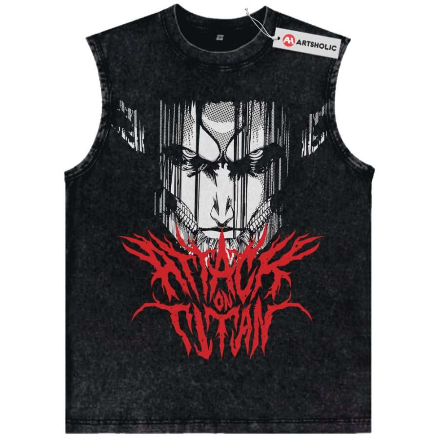 Alternative view of Eren Yeager Tank Top, Attack On Titan Tank Top, AOT Tank Top, Anime Tank Top, Vintage Tank Top