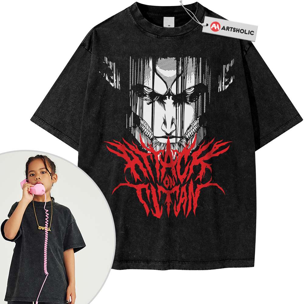 Eren Yeager Tee For Kids, Attack On Titan Tee For Kids, AOT Tee For Kids, Anime Tee For Kids, Vintage Tee For Kids