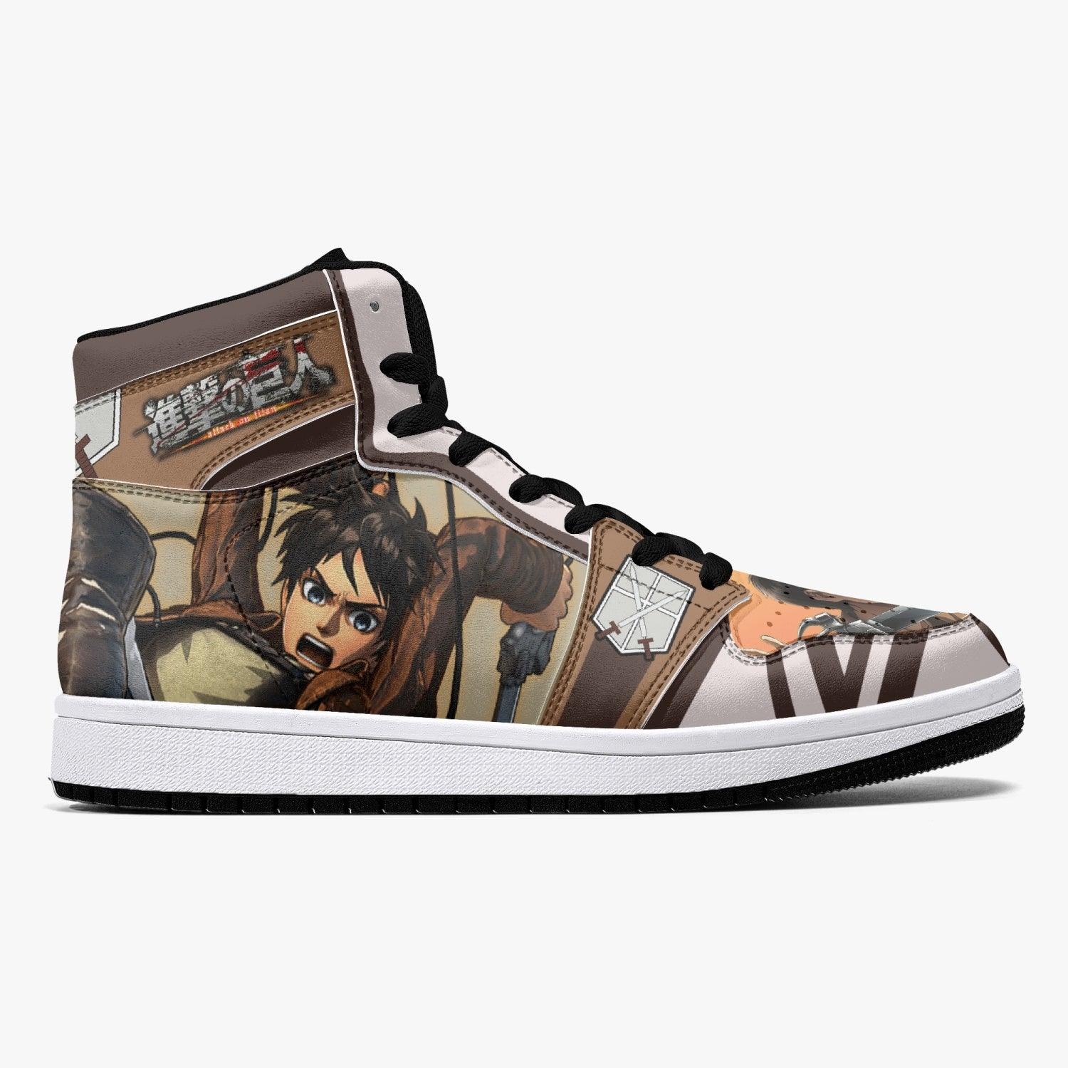 Eren Yeager Training Corps Shingeki no Kyojin Custom Sneaker Mid 1 Basketball Shoes - Otaku Hall
