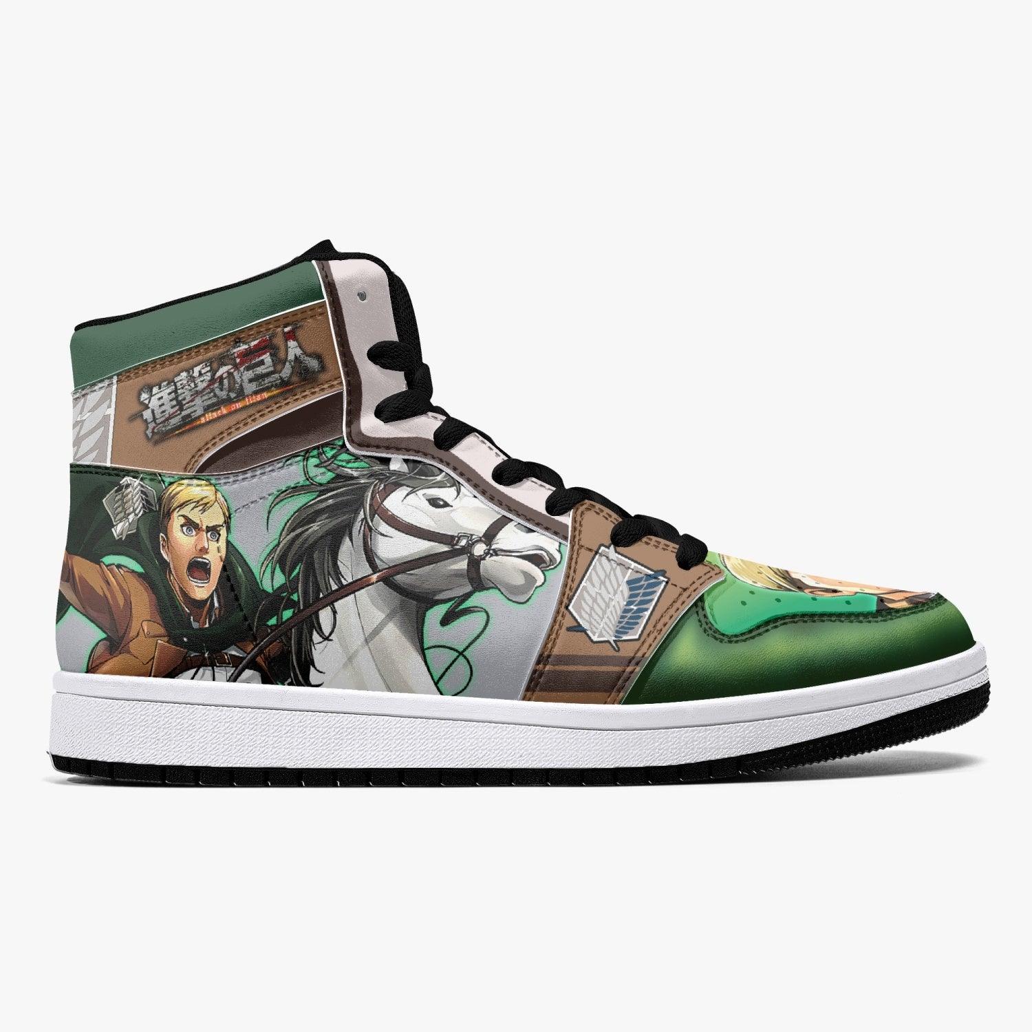 Erwin Smith Shinzou wo Sasageyo Shingeki no Kyojin Custom Sneaker Mid 1 Basketball Shoes - Otaku Hall