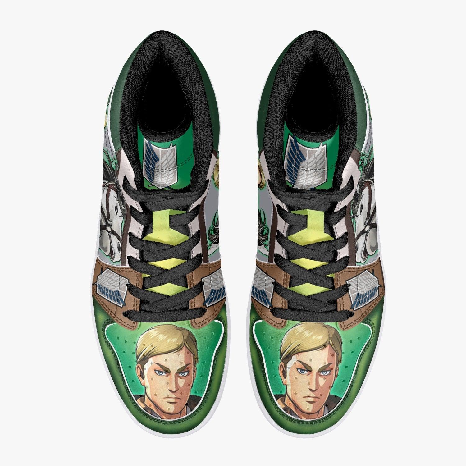 Alternative view of Erwin Smith Shinzou wo Sasageyo Shingeki no Kyojin Custom Sneaker Mid 1 Basketball Shoes - Otaku Hall