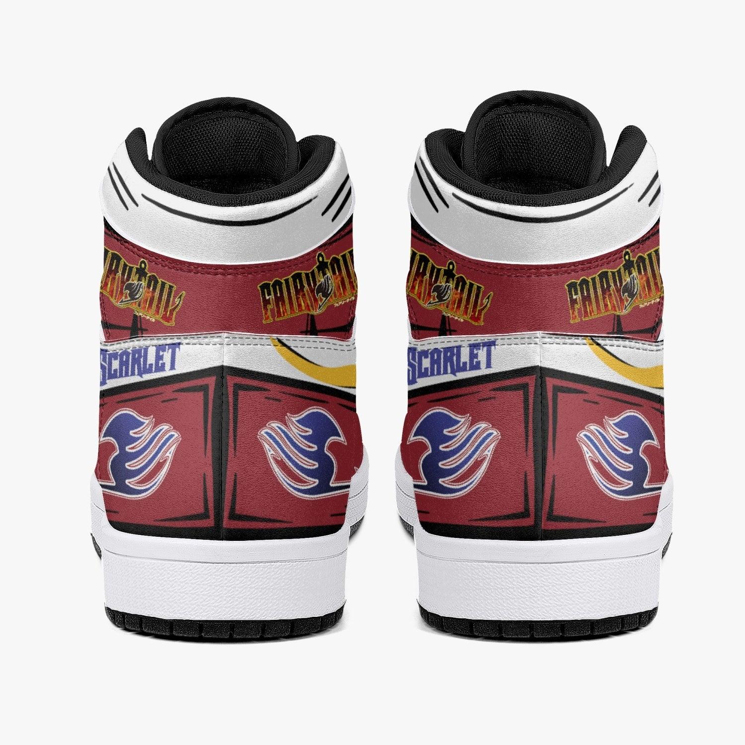 Alternative view of Erza Scarlet Fairy Tail Custom Sneaker Mid 1 Basketball Shoes - Otaku Hall