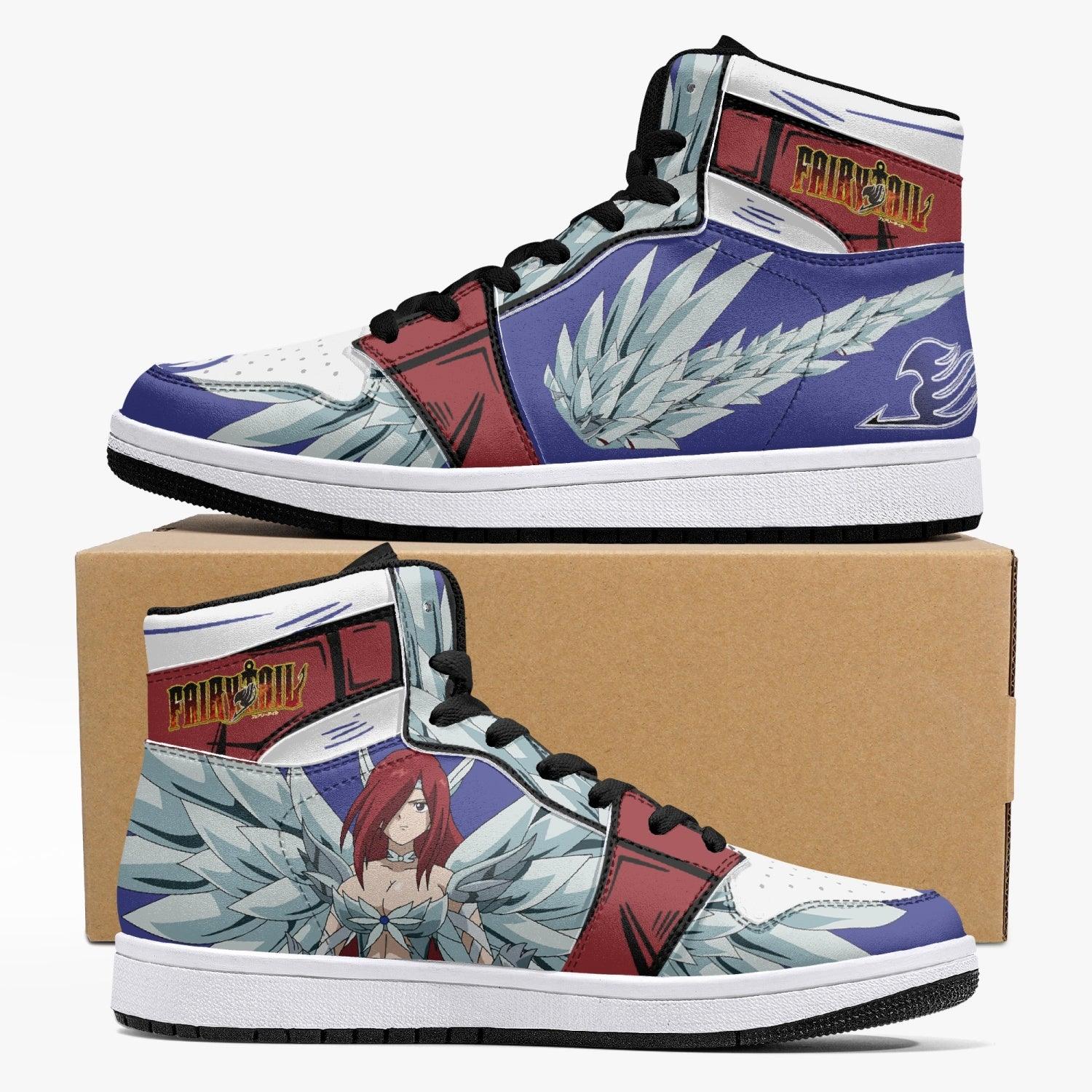Erza Scarlet Heaven's Wheel Armor Fairy Tail Custom Sneaker Mid 1 Basketball Shoes - Otaku Hall