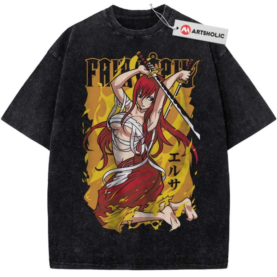 Alternative view of Erza Scarlet Shirt, Fairy Tail Shirt, Anime Shirt, Vintage T-Shirt