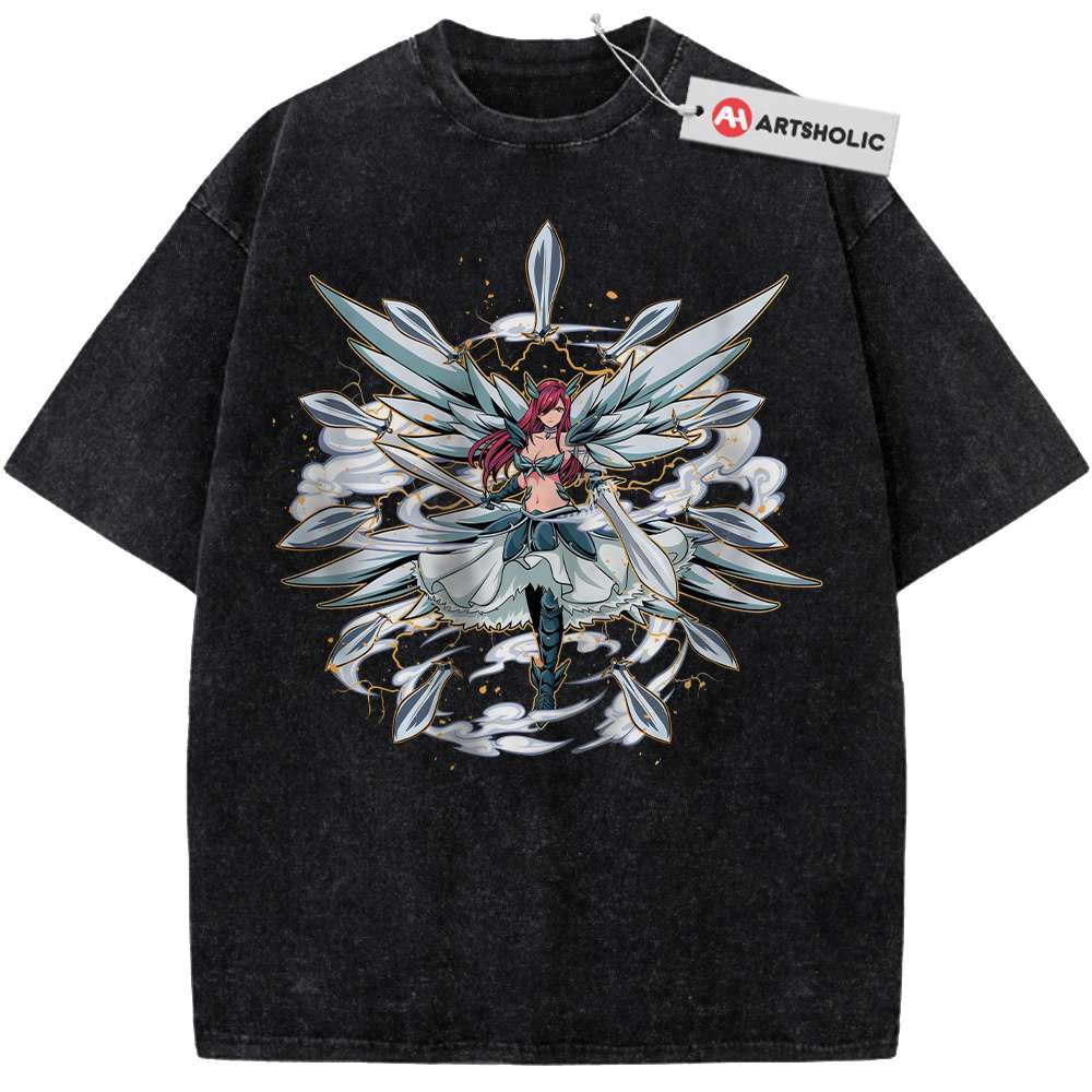 Alternative view of Erza Scarlet Shirt, Fairy Tail Shirt, Anime Shirt, Vintage Tee