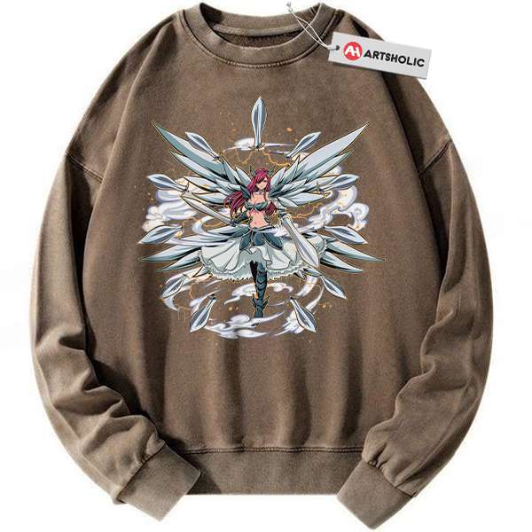 Alternative view of Erza Scarlet Sweatshirt, Fairy Tail Sweatshirt, Anime Sweatshirt, Vintage Sweatshirt
