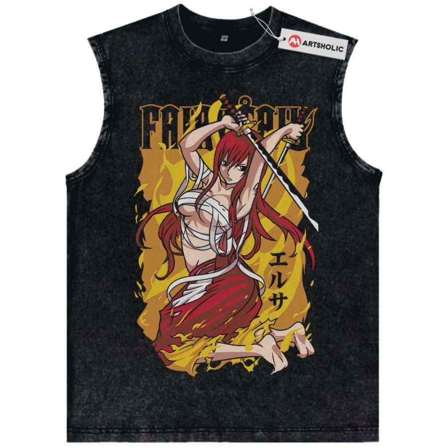 Alternative view of Erza Scarlet Tank Top, Fairy Tail Tank Top, Anime Tank Top, Vintage Tank Top