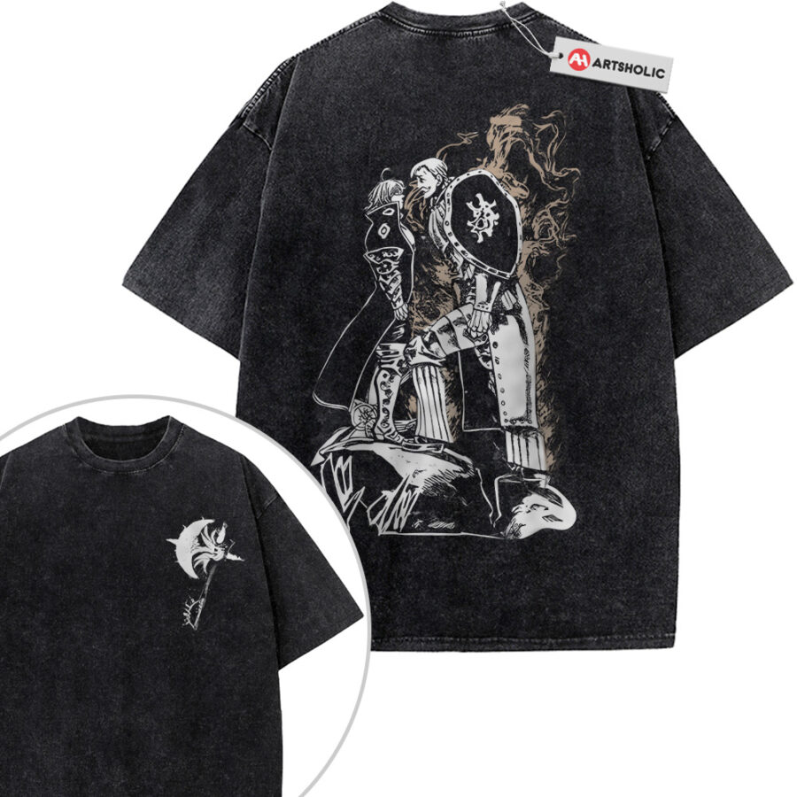 Alternative view of Escanor Shirt, Seven Deadly Sins Shirt, Anime Shirt, Vintage T-Shirt 2-Sided