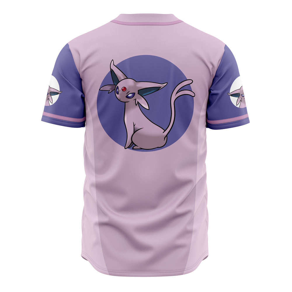 Alternative view of Espeon Eeveelution Pokemon Custom Baseball Jersey - Otaku Hall
