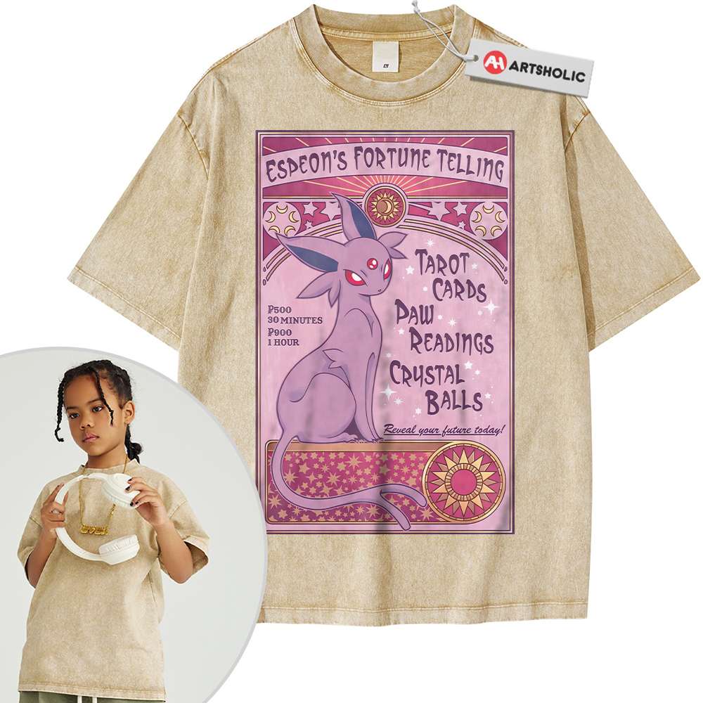 Alternative view of Espeon Shirt For Kids, Pokemon Shirt For Kids, Anime Shirt For Kids, Vintage Tee For Kids