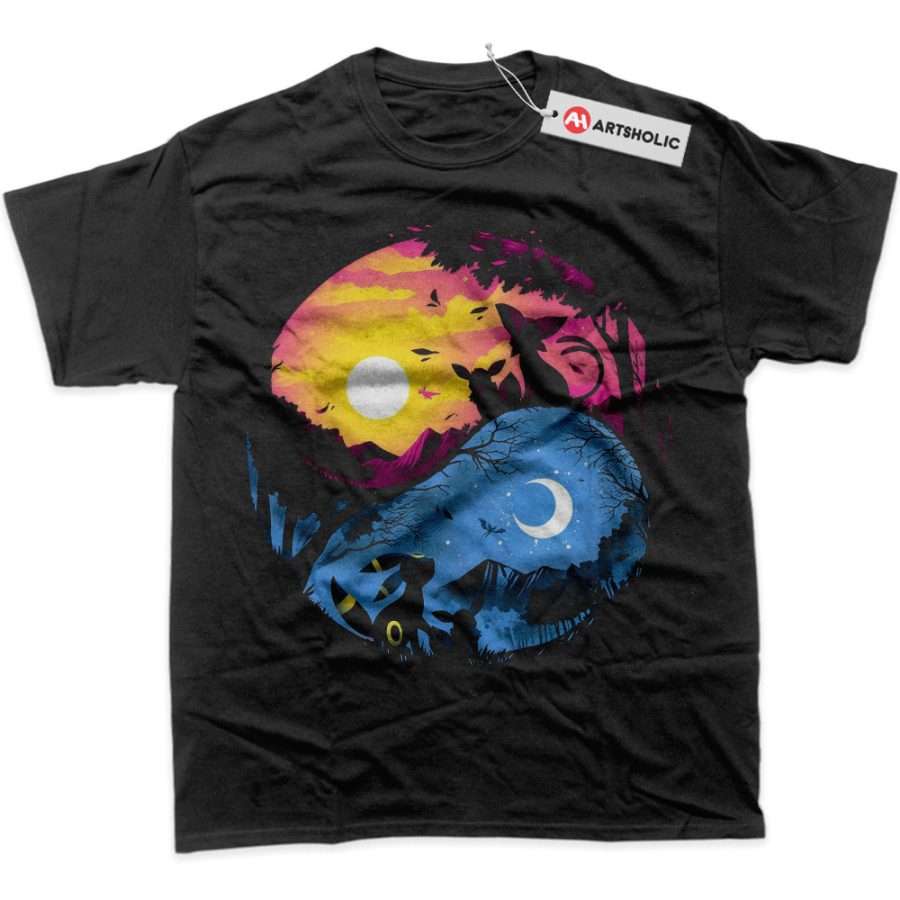 Alternative view of Espeon Shirt, Umbreon Shirt, Pokemon Shirt, Anime Shirt, Graphic T-Shirt