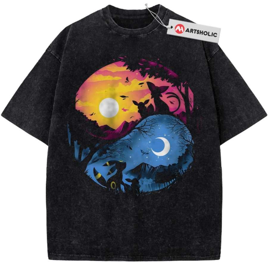 Alternative view of Espeon Shirt, Umbreon Shirt, Pokemon shirt, Anime Shirt, Vintage T-Shirt