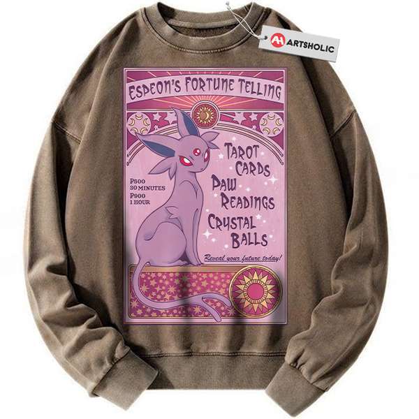 Alternative view of Espeon Sweatshirt, Pokemon Sweatshirt, Anime Sweatshirt, Vintage Sweater
