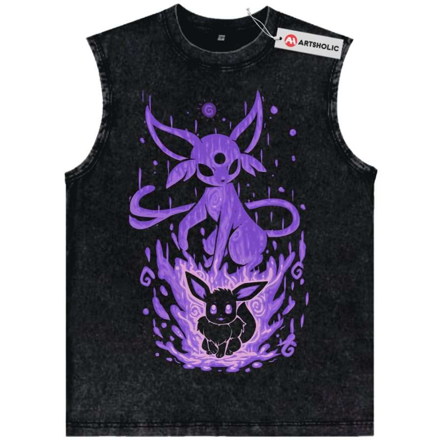 Alternative view of Espeon Tank Top, Eevee Tank Top, Pokemon Tank Top, Anime Tank Top, Vintage Tank Top