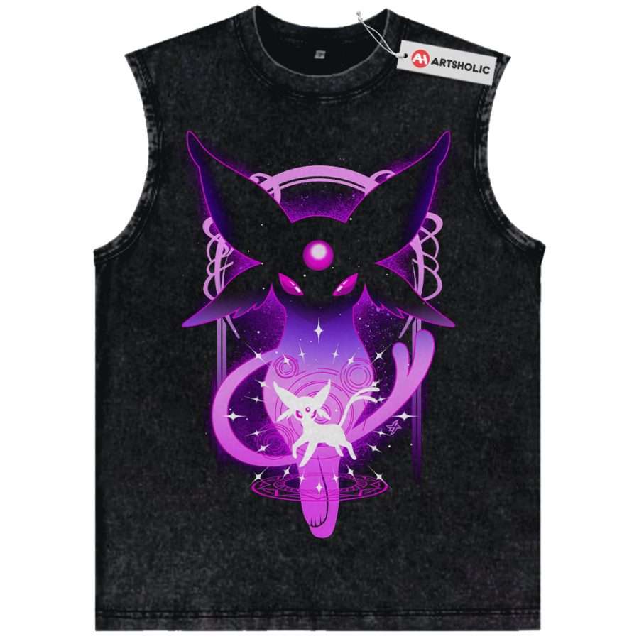 Alternative view of Espeon Tank Top, Pokemon Tank Top, PKM Tank Top, Anime Tank Top, Vintage Tank Top