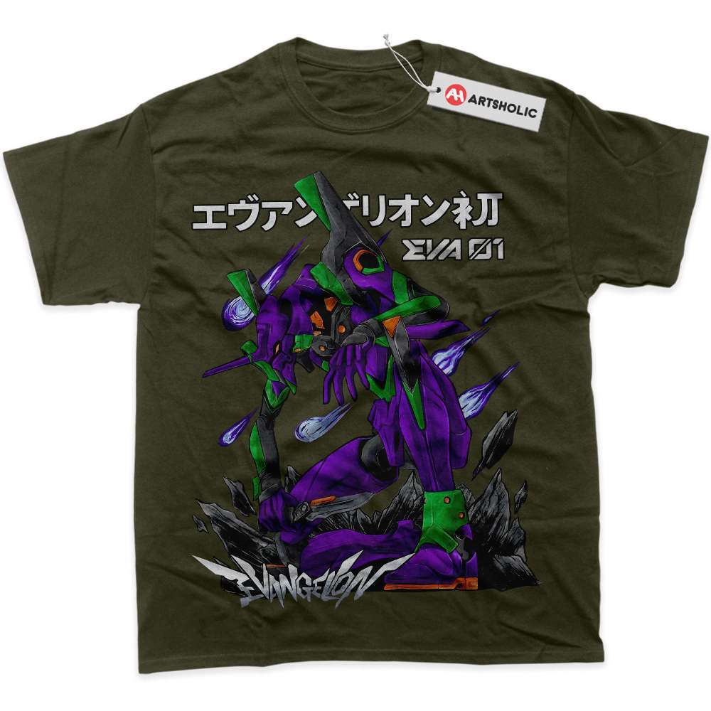 Alternative view of Eva-01 Shirt, Neon Genesis Evangelion Shirt, Anime Shirt, Graphic Tee