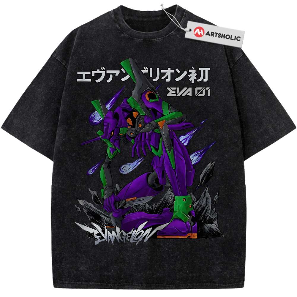 Alternative view of Eva-01 Shirt, Neon Genesis Evangelion Shirt, Anime Shirt, Vintage Tee