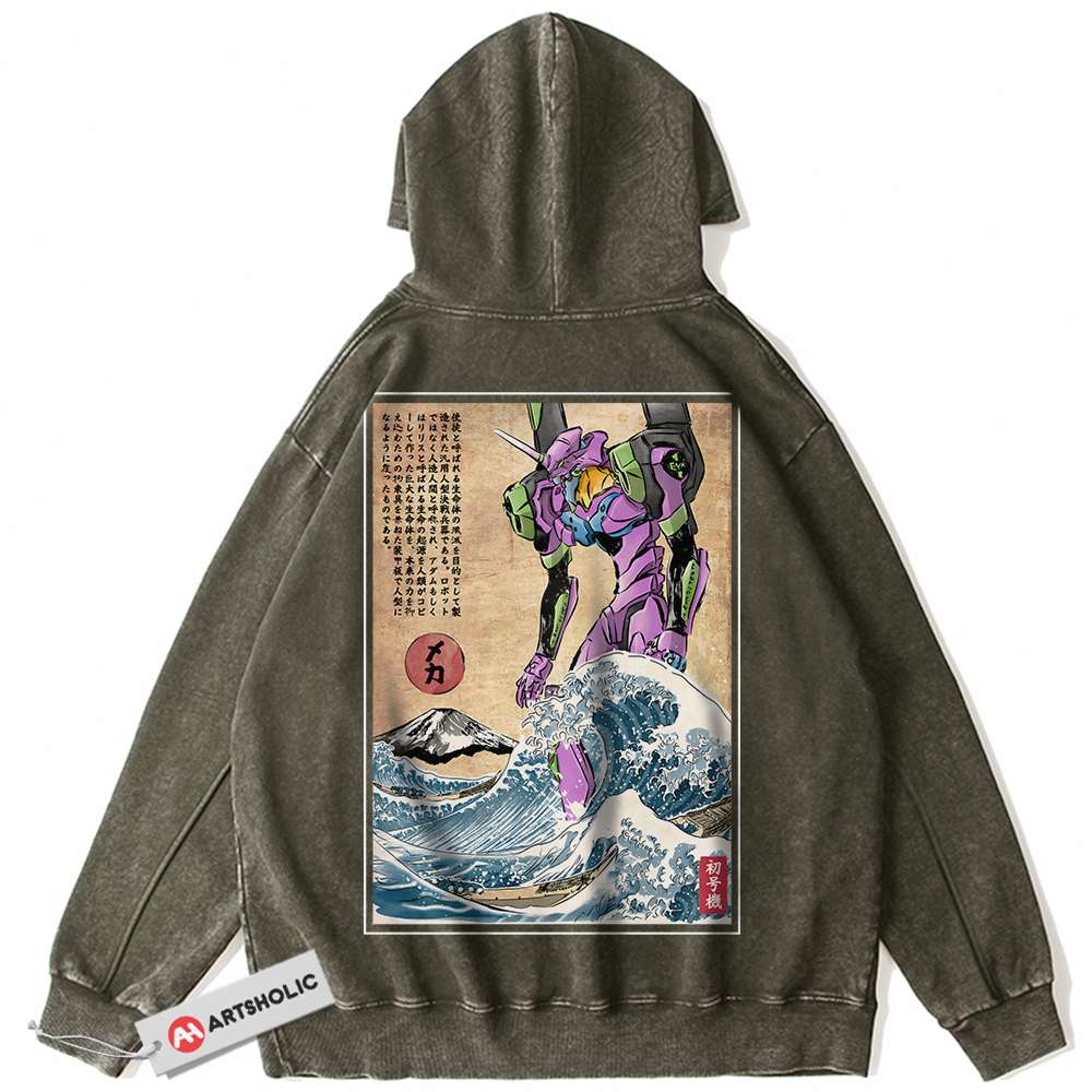 Alternative view of EVA-02 Hoodie, Neon Genesis Evangelion Hoodie, Anime Hoodie, Vintage Hoodie