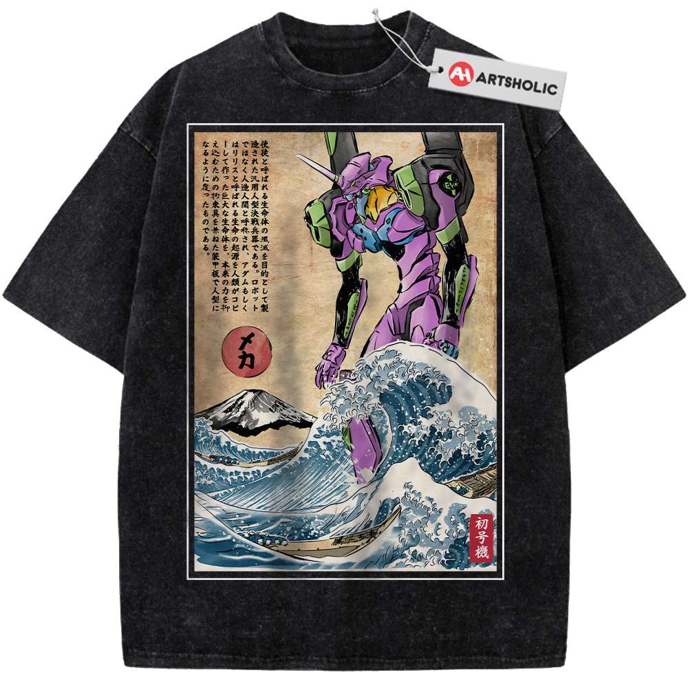 Alternative view of EVA-02 Shirt, Neon Genesis Evangelion Shirt, Anime Shirt, Vintage T-Shirt