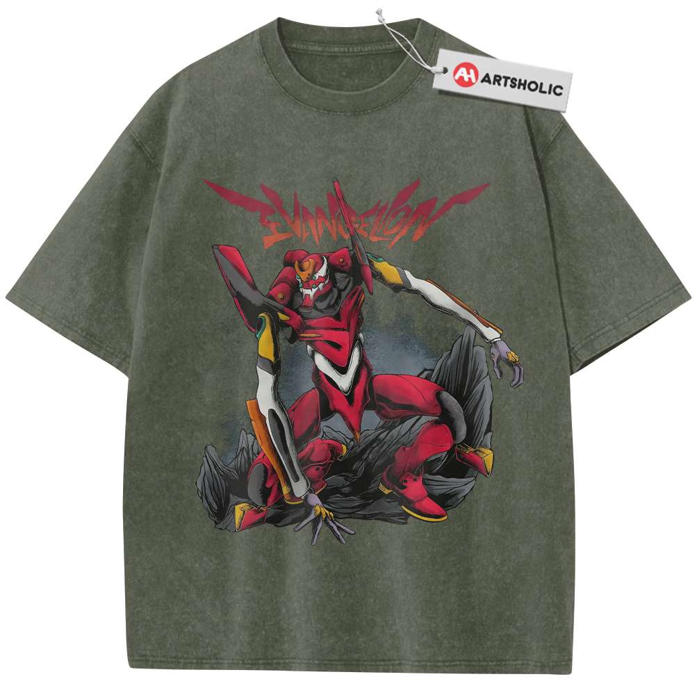 Alternative view of Eva-02 Shirt, Neon Genesis Evangelion Shirt, Anime Shirt, Vintage T-Shirt
