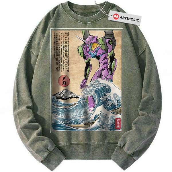 Alternative view of EVA-02 Sweatshirt, Neon Genesis Evangelion Sweatshirt, Anime Sweatshirt, Vintage Sweatshirt