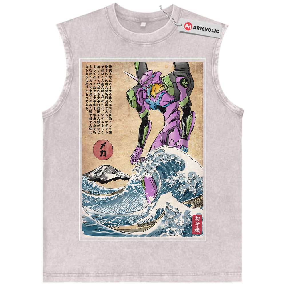 Alternative view of EVA-02 Tank Top, Neon Genesis Evangelion Tank Top, Anime Tank Top, Vintage Tank Top