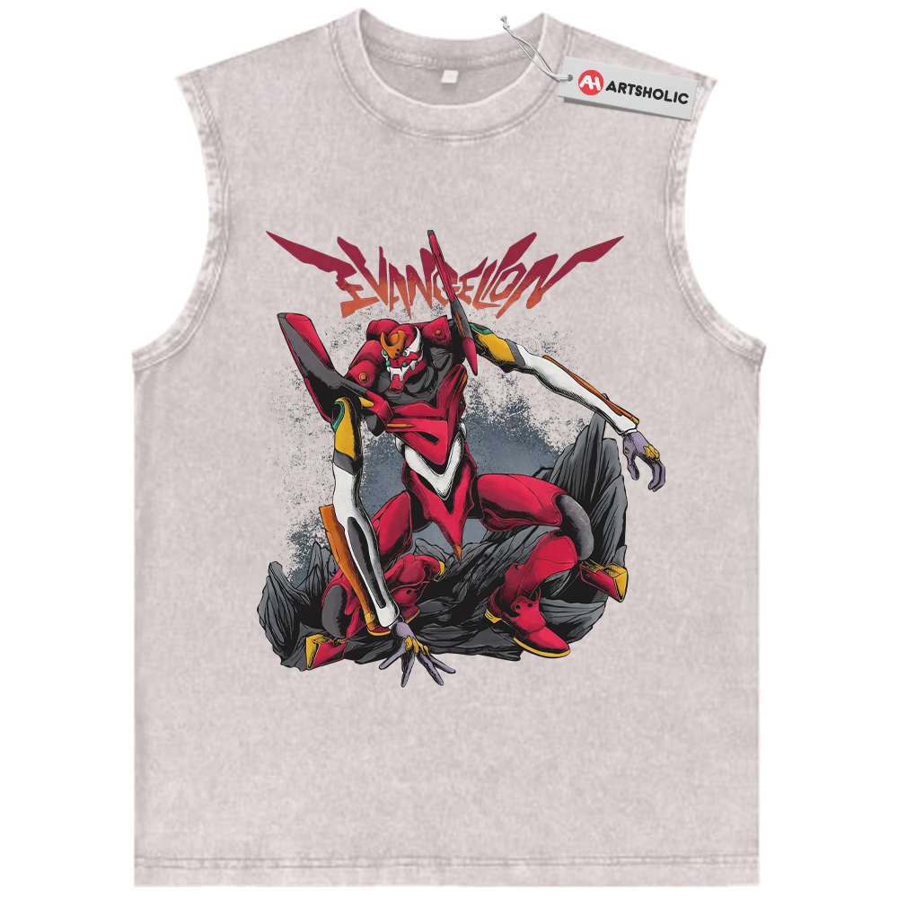 Alternative view of Eva-02 Tank Top, Neon Genesis Evangelion Tank Top, Anime Tank Top, Vintage Tank Top